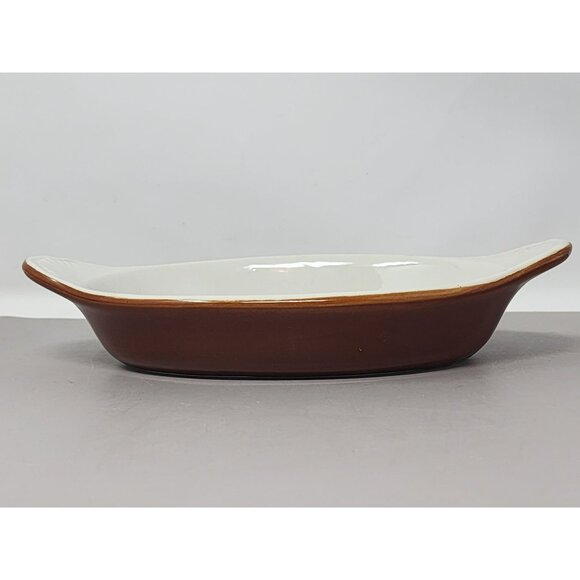 Set Of 3 Hall Model 527‎ Oven-Proof Brown & White Oval Casserole Dishes - Picture 13 of 16